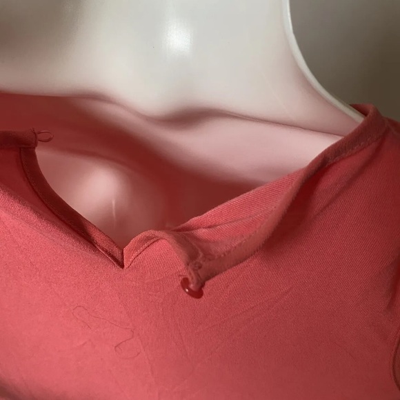 elle tank pleated salmon XS women tank soft chiffon casual - Picture 4 of 5